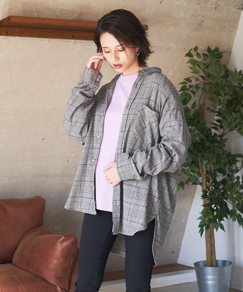 POWER TO THE PEOPLE（パワートゥーザピープル）の「POWER TO THE PEOPLE ネルチェック 長袖オーバーシャツ（シャツ/ブラウス・メンズ・ブラック/ベージュ/ブラウン/アイボリー/ブラック×ホワイト/ベージュ系その他・LL/M/L）」の7枚目の写真