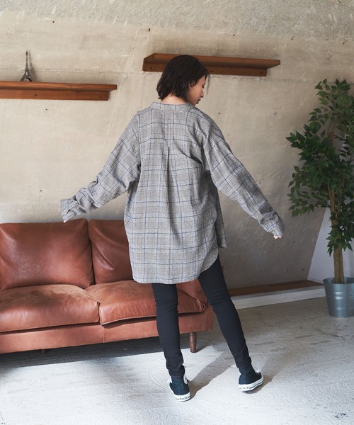 POWER TO THE PEOPLE（パワートゥーザピープル）の「POWER TO THE PEOPLE ネルチェック 長袖オーバーシャツ（シャツ/ブラウス・メンズ・ブラック/ベージュ/ブラウン/アイボリー/ブラック×ホワイト/ベージュ系その他・LL/M/L）」の8枚目の写真