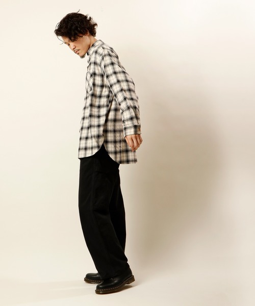 POWER TO THE PEOPLE（パワートゥーザピープル）の「POWER TO THE PEOPLE ネルチェック 長袖オーバーシャツ（シャツ/ブラウス・メンズ・ブラック/ベージュ/ブラウン/アイボリー/ブラック×ホワイト/ベージュ系その他・LL/M/L）」の17枚目の写真