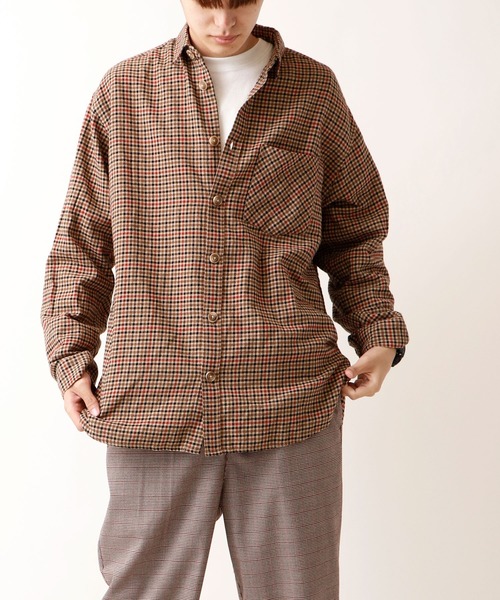 POWER TO THE PEOPLE（パワートゥーザピープル）の「POWER TO THE PEOPLE ネルチェック 長袖オーバーシャツ（シャツ/ブラウス・メンズ・ブラック/ベージュ/ブラウン/アイボリー/ブラック×ホワイト/ベージュ系その他・LL/M/L）」の18枚目の写真