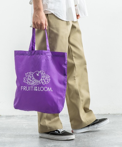 FRUIT OF THE LOOM(フルーツオブザルーム)の「【FRUIT OF THE LOOM】パッカブル エコ トートバッグ PACKABLE TOTE BAG 14575500(エコバッグ/サブバッグ・メンズ・ブラック/パープル/イエロー/レッド/グリーン/ブルー・FREE)」の19枚目の写真