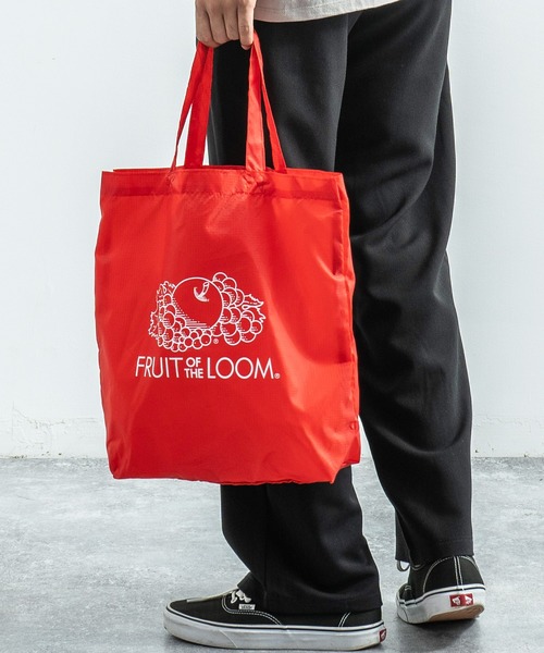FRUIT OF THE LOOM(フルーツオブザルーム)の「【FRUIT OF THE LOOM】パッカブル エコ トートバッグ PACKABLE TOTE BAG 14575500(エコバッグ/サブバッグ・メンズ・ブラック/パープル/イエロー/レッド/グリーン/ブルー・FREE)」の8枚目の写真