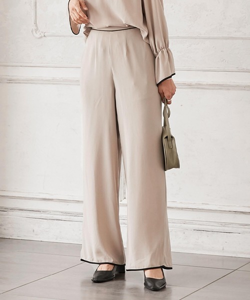 パイピングジョーゼットパンツ