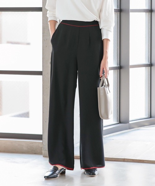 パイピングジョーゼットパンツ