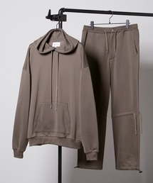 【セットアップ】ビッグシルエット クオリティーブライト裏毛 プルオーバーパーカー&ドローコードスウェットパンツ EMMA CLOTHES