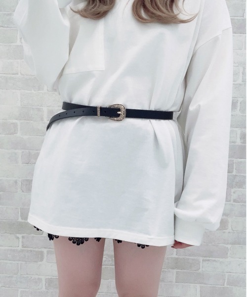 PairPair(ペアペア)の「アンティークバックルベルト(AR)(ベルト・レディース・ブラウン/ブラック・FREE)」の6枚目の写真