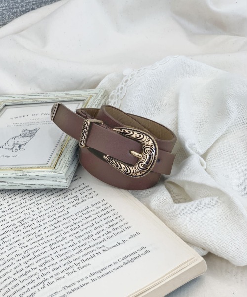 PairPair(ペアペア)の「アンティークバックルベルト(AR)(ベルト・レディース・ブラウン/ブラック・FREE)」の3枚目の写真