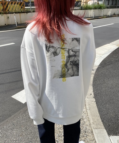 PBLIM（ページボーイリム）の「【PAGEBOYLIM】マーブルプリントウラケ（Tシャツ/カットソー・レディース・ホワイト/ブラック・MEDIUM/X-LARGE）」の15枚目の写真