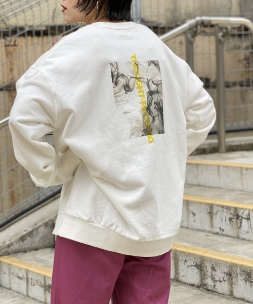 PBLIM（ページボーイリム）の「【PAGEBOYLIM】マーブルプリントウラケ（Tシャツ/カットソー・レディース・ホワイト/ブラック・MEDIUM/X-LARGE）」の19枚目の写真