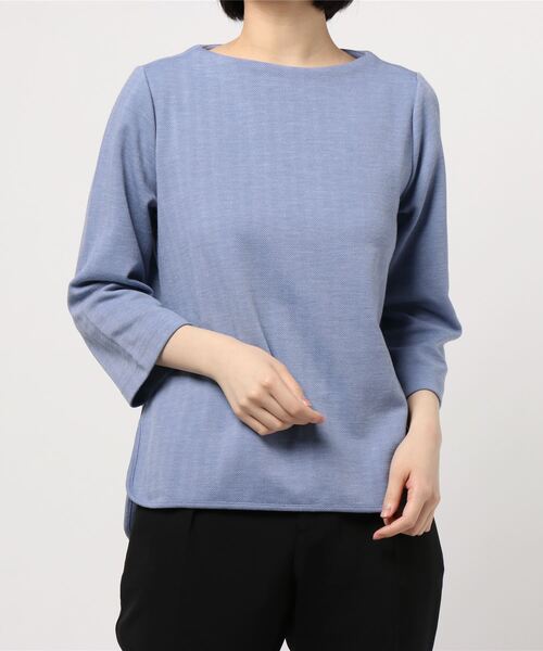 BELLUNA PLUS(ベルーナ)の「へリンボン素材ボトルネックプルオーバー(Tシャツ/カットソー・レディース・ライトグレー/ライラック/チャコール/コーラル・MEDIUM/LARGE/X-LARGE)」の15枚目の写真