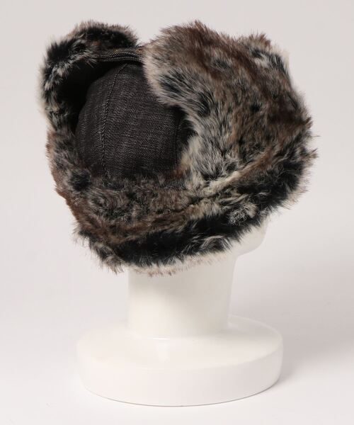 polcadot（ポルカドット）の「DENIM FLIGHT CAP/デニム フライト キャップ（キャップ・レディース・ネイビー/ブラック・FREE）」の3枚目の写真