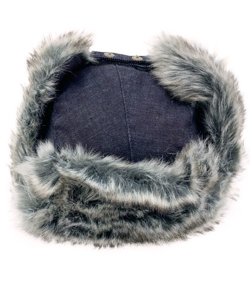 polcadot（ポルカドット）の「DENIM FLIGHT CAP/デニム フライト キャップ（キャップ・レディース・ネイビー/ブラック・FREE）」の4枚目の写真