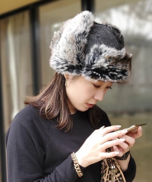 polcadot（ポルカドット）の「DENIM FLIGHT CAP/デニム フライト キャップ（キャップ・レディース・ネイビー/ブラック・FREE）」の14枚目の写真