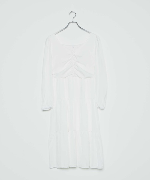 WEGO（ウィゴー）の「WEGO/ドロストティアードワンピース（ワンピース・レディース・ホワイト/ブラック・FREE）」の16枚目の写真