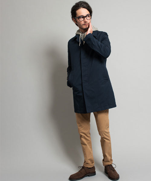 green label relaxing（グリーンレーベルリラクシング）の「□P/N WASHED LNR ステンカラーコート ◆（ステンカラーコート・メンズ・ベージュ/ネイビー・MEDIUM/SMALL/LARGE/X-LARGE）」の13枚目の写真