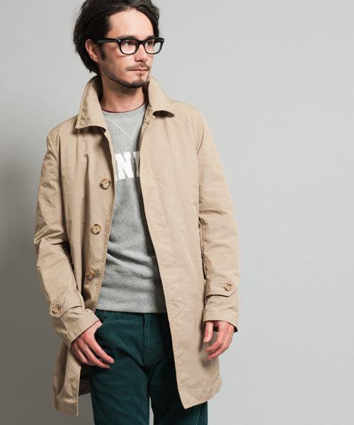 green label relaxing（グリーンレーベルリラクシング）の「□P/N WASHED LNR ステンカラーコート ◆（ステンカラーコート・メンズ・ベージュ/ネイビー・MEDIUM/SMALL/LARGE/X-LARGE）」の16枚目の写真