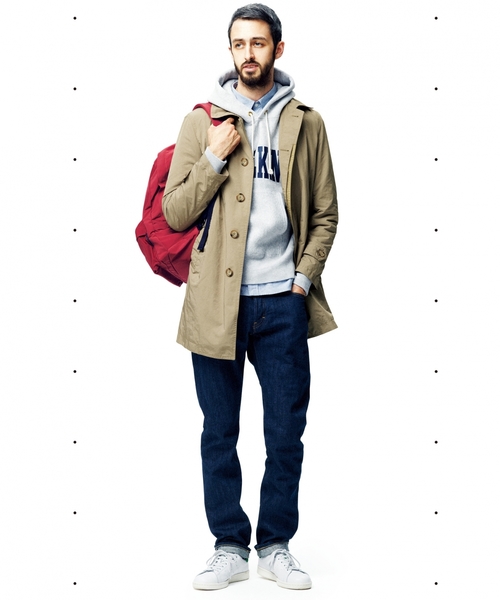 green label relaxing（グリーンレーベルリラクシング）の「□P/N WASHED LNR ステンカラーコート ◆（ステンカラーコート・メンズ・ベージュ/ネイビー・MEDIUM/SMALL/LARGE/X-LARGE）」の15枚目の写真