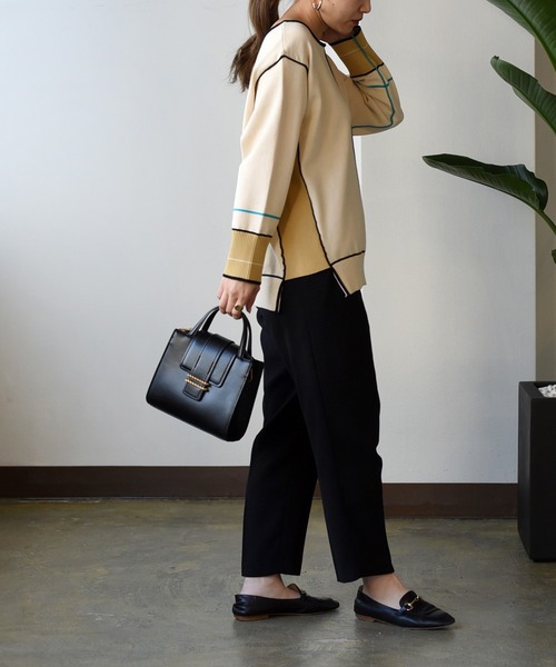 Eimee Law（エイミーロウ）の「配色ライン2WAYニット（ニット/セーター・レディース・アイボリー/ラベンダー/ネイビー・38）」の11枚目の写真