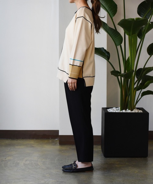 Eimee Law（エイミーロウ）の「配色ライン2WAYニット（ニット/セーター・レディース・アイボリー/ラベンダー/ネイビー・38）」の20枚目の写真