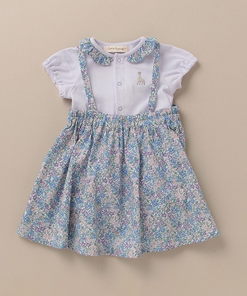 Sophie la girafe（ソフィーラジラフ）の「Sophie la girafe ボディ×フラワーワンピースSET（肌着・キッズ・ラベンダー/ライトピンク・80ｃｍ/70cm）」の2枚目の写真