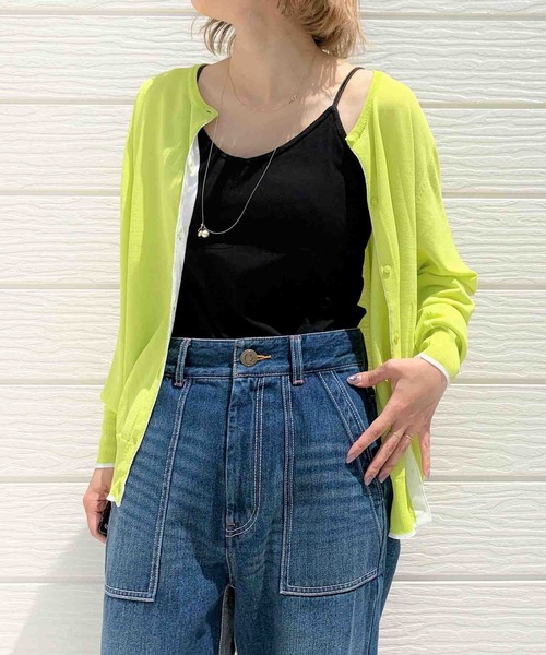 Q（キュー）の「UVカットカーディガン（カーディガン/ボレロ・レディース・ホワイト/チャコールグレー/ブラック/ライム/ベビーピンク・MEDIUM）」の4枚目の写真