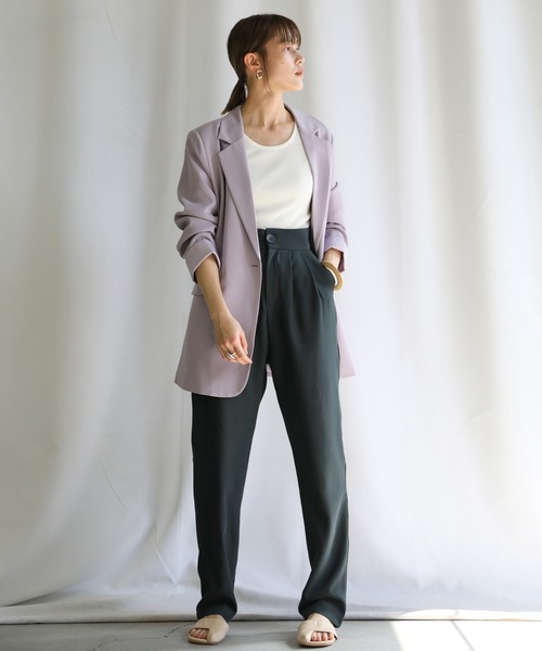 select MOCA（セレクトモカ）の「2021 SS Uネックリブショート丈タンクトップ（タンクトップ・レディース・イエロー/ホワイト/ブラック/パープル・FREE）」の18枚目の写真