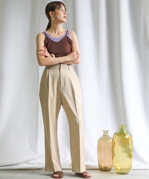 select MOCA（セレクトモカ）の「2021 SS Uネックリブショート丈タンクトップ（タンクトップ・レディース・イエロー/ホワイト/ブラック/パープル・FREE）」の5枚目の写真