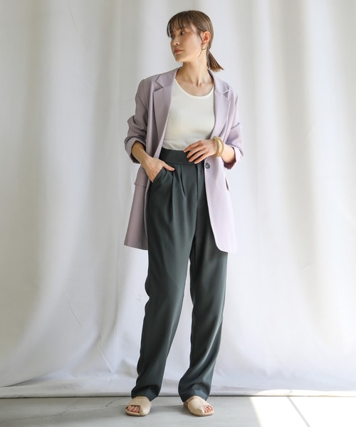 select MOCA（セレクトモカ）の「2021 SS Uネックリブショート丈タンクトップ（タンクトップ・レディース・イエロー/ホワイト/ブラック/パープル・FREE）」の7枚目の写真