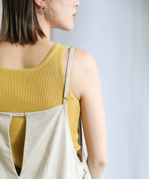 select MOCA（セレクトモカ）の「2021 SS Uネックリブショート丈タンクトップ（タンクトップ・レディース・イエロー/ホワイト/ブラック/パープル・FREE）」の16枚目の写真