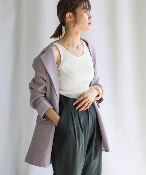 select MOCA（セレクトモカ）の「2021 SS Uネックリブショート丈タンクトップ（タンクトップ・レディース・イエロー/ホワイト/ブラック/パープル・FREE）」の19枚目の写真