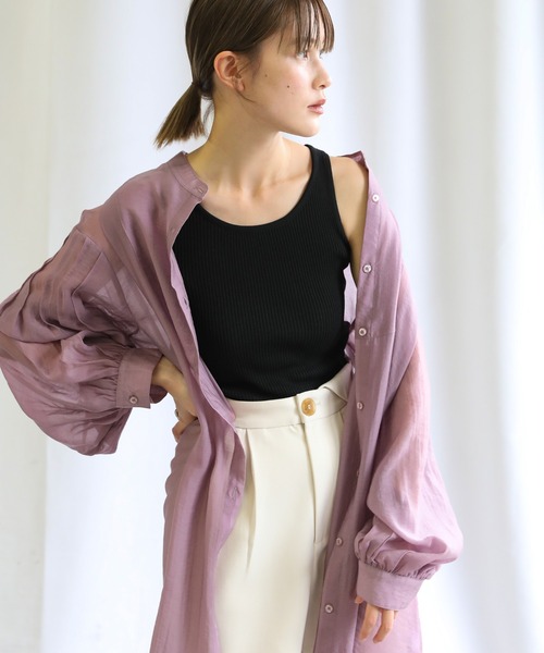 select MOCA（セレクトモカ）の「2021 SS Uネックリブショート丈タンクトップ（タンクトップ・レディース・イエロー/ホワイト/ブラック/パープル・FREE）」の21枚目の写真