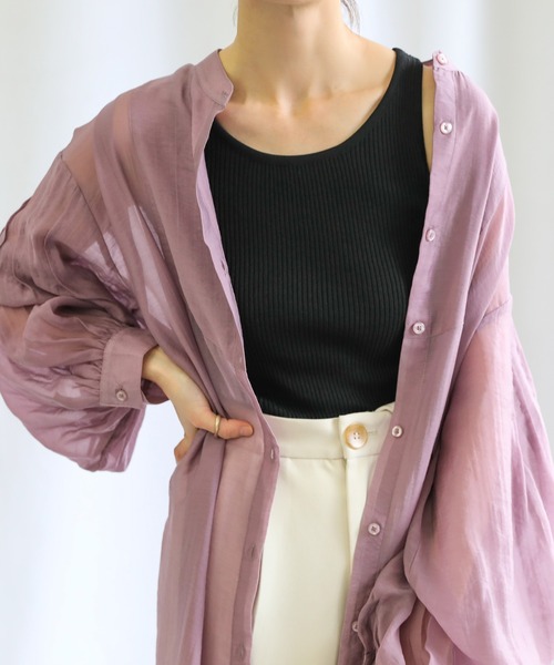 select MOCA（セレクトモカ）の「2021 SS Uネックリブショート丈タンクトップ（タンクトップ・レディース・イエロー/ホワイト/ブラック/パープル・FREE）」の22枚目の写真