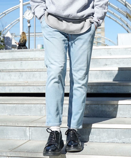 Blue Standard （ブルースタンダード）の「【BLUE STANDARD】ＦＬＯＷＴＥＣＨイージーパンツ　クロップド丈　ストレッチ素材　リラックス/ルームウェア/ワンマイルウェアにもおすすめ（その他パンツ・メンズ・ブルー/ブルー系その他/ワンウォッシュ・MEDIUM/X-LARGE/SMALL/LARGE）」の2枚目の写真