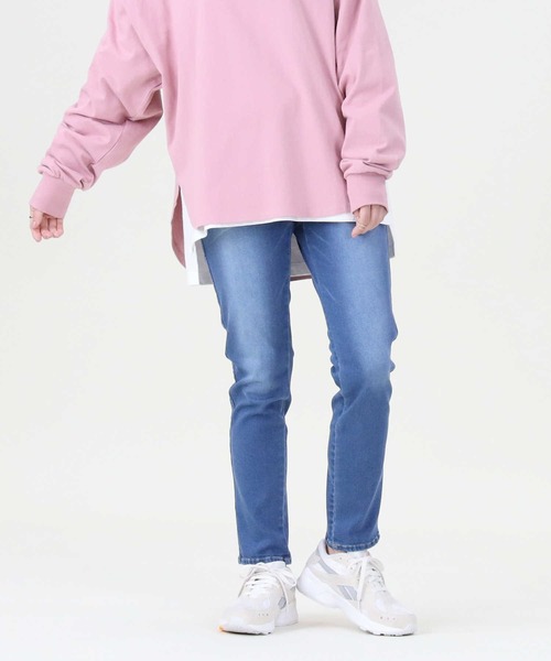 RAG MACHINE（ラグマシーン）の「【RAG MACHINE】「nobee」 楽伸びデニムテーパードパンツ（デニムパンツ・レディース・ダークインディゴブルー/ライトインディゴブルー/ノンウォッシュ・S/M/L）」の13枚目の写真