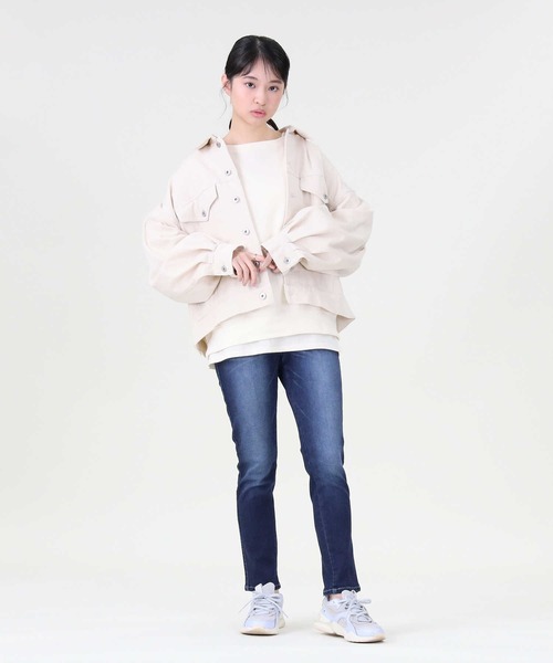 RAG MACHINE（ラグマシーン）の「【RAG MACHINE】「nobee」 楽伸びデニムテーパードパンツ（デニムパンツ・レディース・ダークインディゴブルー/ライトインディゴブルー/ノンウォッシュ・S/M/L）」の6枚目の写真