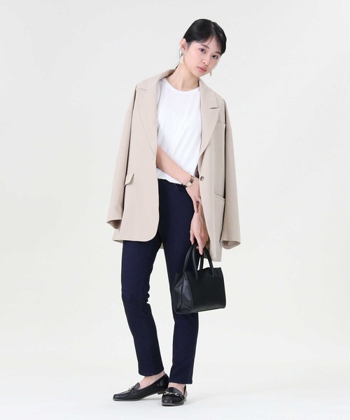 RAG MACHINE（ラグマシーン）の「【RAG MACHINE】「nobee」 楽伸びデニムテーパードパンツ（デニムパンツ・レディース・ダークインディゴブルー/ライトインディゴブルー/ノンウォッシュ・S/M/L）」の16枚目の写真