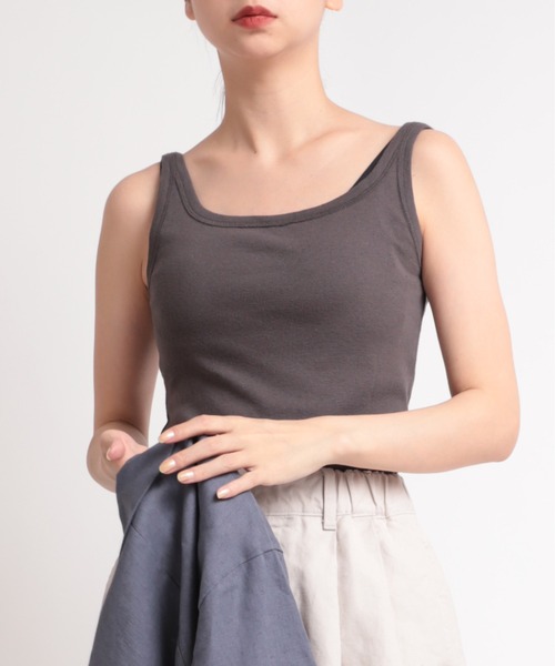 RNA-N（アールエヌエーエヌ）の「M1562 ナノファインフライスロングタンク（タンクトップ・レディース・ホワイト/ラベンダー/キャメル/チャコールグレー・MEDIUM）」の3枚目の写真