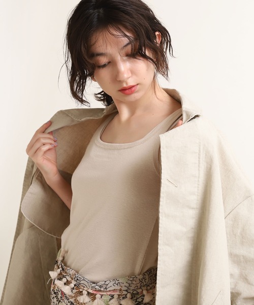 RNA-N（アールエヌエーエヌ）の「M1562 ナノファインフライスロングタンク（タンクトップ・レディース・ホワイト/ラベンダー/キャメル/チャコールグレー・MEDIUM）」の7枚目の写真