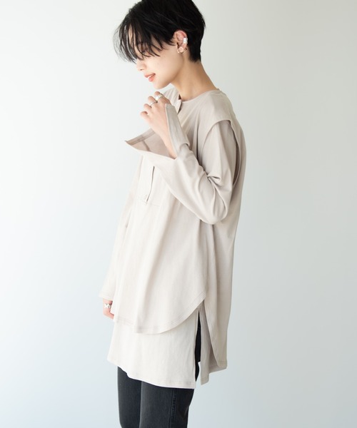 Solace(ソレイス)の「3wayタンクレイヤードロングカットソー(Tシャツ/カットソー・レディース・カーキブラウン/ベージュ・FREE)」の20枚目の写真