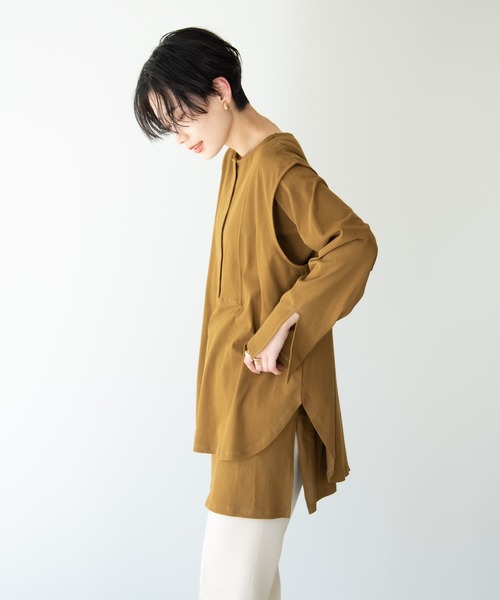 Solace(ソレイス)の「3wayタンクレイヤードロングカットソー(Tシャツ/カットソー・レディース・カーキブラウン/ベージュ・FREE)」の17枚目の写真