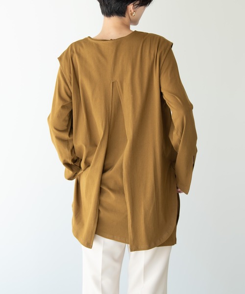 Solace(ソレイス)の「3wayタンクレイヤードロングカットソー(Tシャツ/カットソー・レディース・カーキブラウン/ベージュ・FREE)」の8枚目の写真