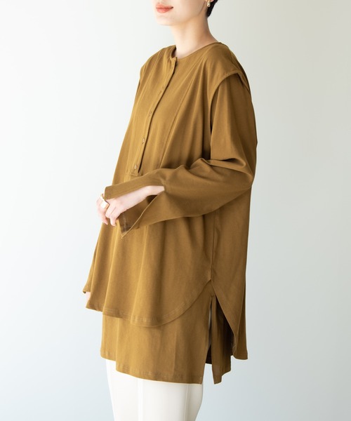 Solace(ソレイス)の「3wayタンクレイヤードロングカットソー(Tシャツ/カットソー・レディース・カーキブラウン/ベージュ・FREE)」の22枚目の写真