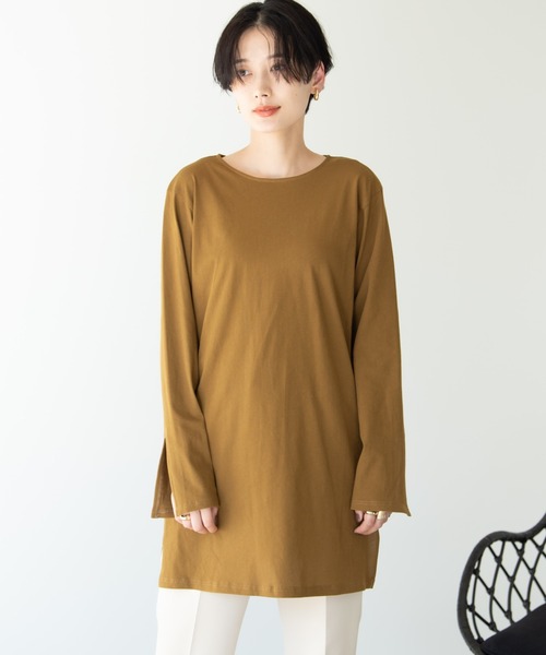 Solace(ソレイス)の「3wayタンクレイヤードロングカットソー(Tシャツ/カットソー・レディース・カーキブラウン/ベージュ・FREE)」の4枚目の写真