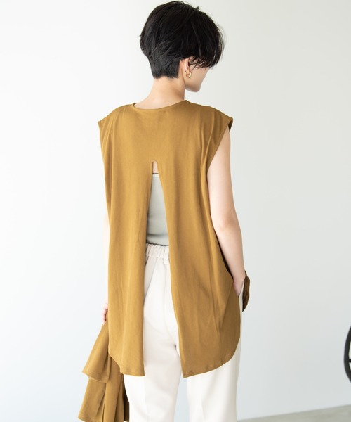 Solace(ソレイス)の「3wayタンクレイヤードロングカットソー(Tシャツ/カットソー・レディース・カーキブラウン/ベージュ・FREE)」の5枚目の写真