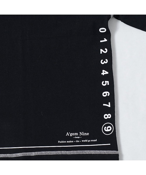 A‘gem 9（エージェムナイン）の「『A'GEM/9』フェイクレイヤード配色ステッチ半袖Tシャツ（Tシャツ/カットソー・メンズ・ホワイト/ブラック・FREE）」の8枚目の写真