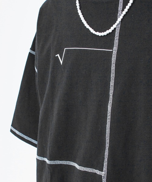 A‘gem 9（エージェムナイン）の「『A'GEM/9』フェイクレイヤード配色ステッチ半袖Tシャツ（Tシャツ/カットソー・メンズ・ホワイト/ブラック・FREE）」の20枚目の写真