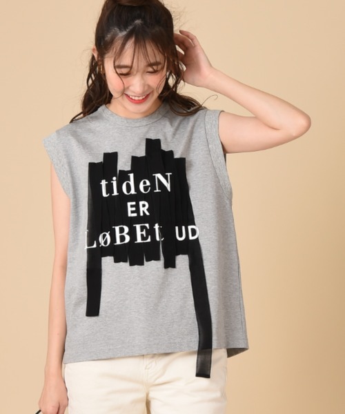 blanc basque（ブランバスク）の「【ＢＬＡＮＣ　ｂａｓｑｕｅ】スワイースワイ天竺＊ガーゼテープ（Tシャツ/カットソー・レディース・ホワイト/グレー/ブラック・FREE）」の6枚目の写真