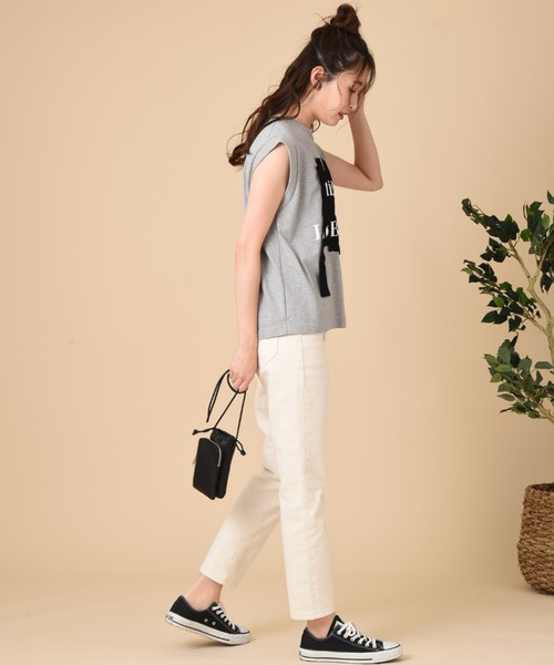 blanc basque（ブランバスク）の「【ＢＬＡＮＣ　ｂａｓｑｕｅ】スワイースワイ天竺＊ガーゼテープ（Tシャツ/カットソー・レディース・ホワイト/グレー/ブラック・FREE）」の10枚目の写真