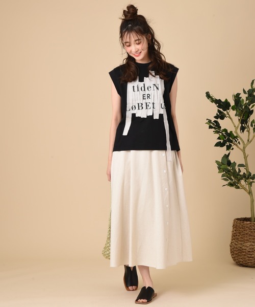 blanc basque（ブランバスク）の「【ＢＬＡＮＣ　ｂａｓｑｕｅ】スワイースワイ天竺＊ガーゼテープ（Tシャツ/カットソー・レディース・ホワイト/グレー/ブラック・FREE）」の12枚目の写真