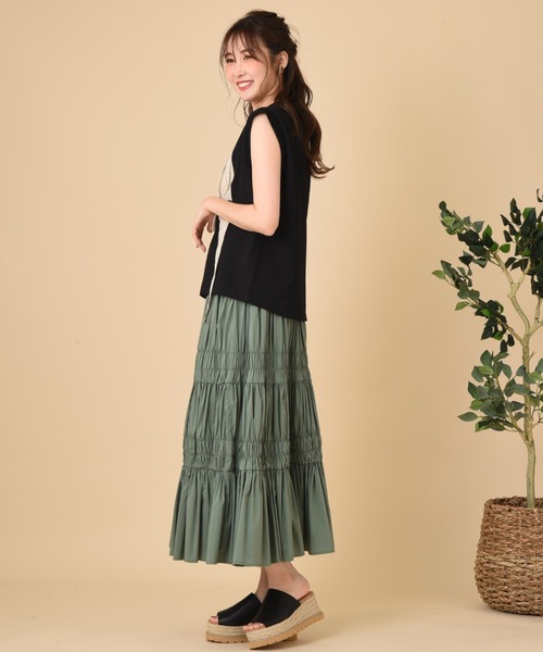 blanc basque（ブランバスク）の「【ＢＬＡＮＣ　ｂａｓｑｕｅ】スワイースワイ天竺＊ガーゼテープ（Tシャツ/カットソー・レディース・ホワイト/グレー/ブラック・FREE）」の19枚目の写真